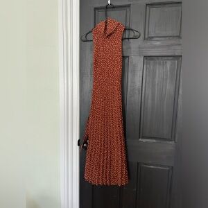 Taylor Rust Polka Dot Sleeveless Maxi Dress